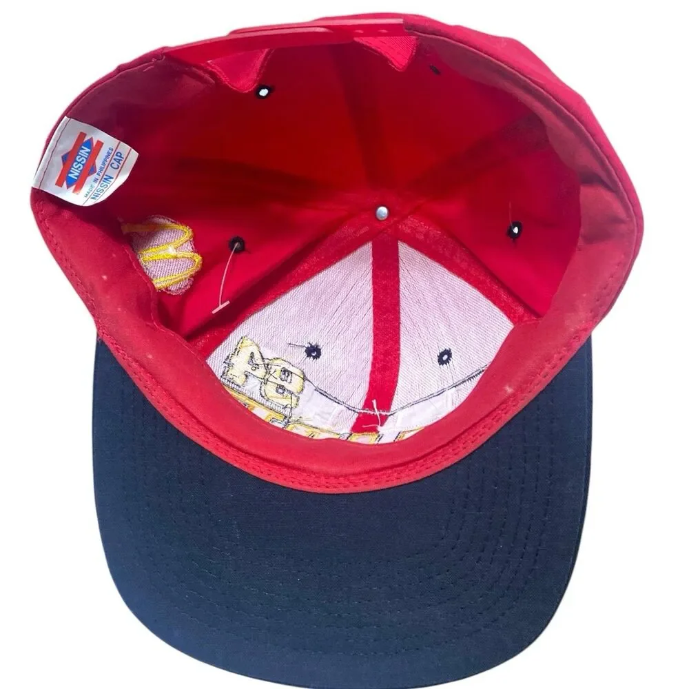 NEW! Vintage 90s Bill Elliott Hat Cap Snap Back NASCAR Racing McDonald's 94 Red